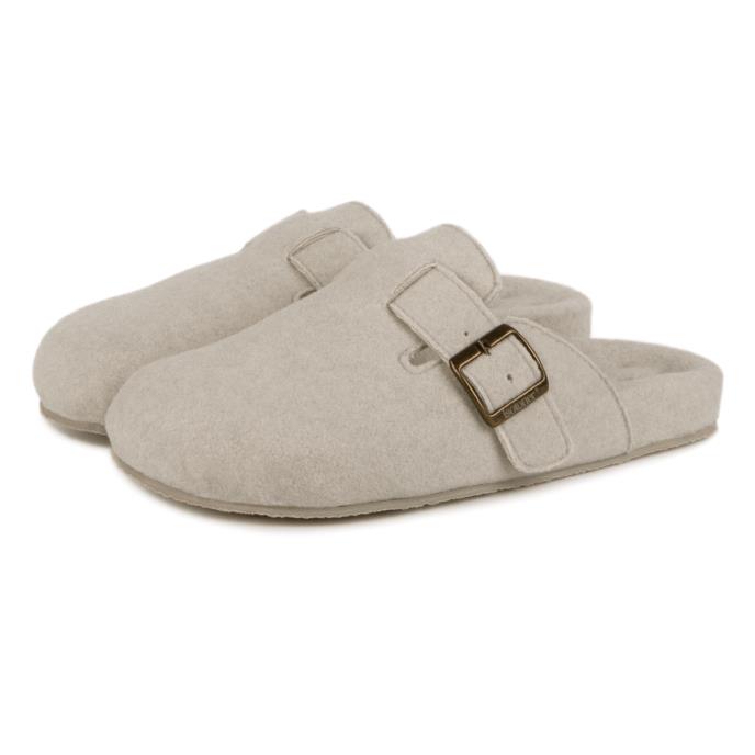 Isotoner® Ladies Felt Clog Slipper Oatmeal Extra Image 1